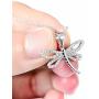 925 Sterling Silver Insect Jewelry Cubic Zirconia Dragonfly Pendant Necklace for Women Ladies Teen Girls Birthday Gifts