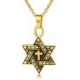 VNOX Messianic Jewish Spiritual Christian Religious Jewelry Stainless Steel Two-Tone Star of David with Cross Pendant Necklace