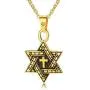 VNOX Messianic Jewish Spiritual Christian Religious Jewelry Stainless Steel Two-Tone Star of David with Cross Pendant Necklace