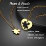 U7 Couples Necklace Stainless Steel Gold Color Custom Cat Yin Yang/Heart Puzzle BFF Friendship/Mother Daugther/His and Her Matching Set Necklaces for Men Women