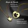 U7 Couples Necklace Stainless Steel Gold Color Custom Cat Yin Yang/Heart Puzzle BFF Friendship/Mother Daugther/His and Her Matching Set Necklaces for Men Women