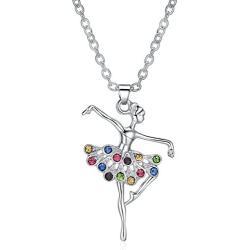 ELOI Ballerina Recital Gifts Multicolor Ballet Dance Necklace Necklaces for Teen Girls Jewelry 16 Inch