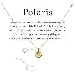MaeMae Polaris North Star Charm Bracelet, Necklace 14K Gold Filled Dainty Cable Chain