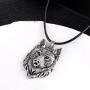 Mson Nordic Pendant Necklace Viking Wolf Head Necklace Punk Jewelry Wolf Head Hip Hop Charm