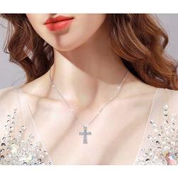 S925 Sterling Silver Cross Pendant Necklace for Women Men