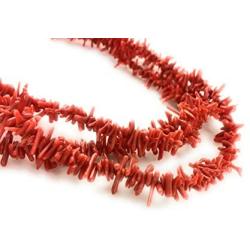 Masha Special Sale ! Southwestern Red 3 Strand Italian Coral Sterling Silver 18'' Necklace Wedding Gift