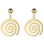 Blazing Autumn Earrings/Gold Spiral Stainless Steel Dangle Drop Earrings Fashion Jewelry