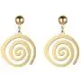 Blazing Autumn Earrings/Gold Spiral Stainless Steel Dangle Drop Earrings Fashion Jewelry
