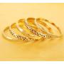 Touchstone Indian Bollywood Finely Handcrafted Traditional Trendy Style Designer Jewelry Bangle Bracelets in Antique Gold Tone for Women