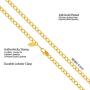Lifetime Jewelry 4mm Diamond Cut Curb Link Chain Necklace 24k Real Gold Plated