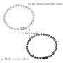 ORAZIO 2PCS Stainless Steel Military Dog Tag Ball Chain Necklace for Men Women 2.4mm Bead Chain Set with Connector Silver Tone Black 20-30 Inches