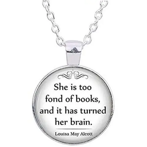 She is too fond of Books quote pendant, book pendant, book lovers gift book jewelry librarian gift book quote keychain key chain She is too fond of Books quote pendant, book pendant, book lovers gift book jewelry librarian gift book quote keychain key chain