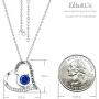 Mothers Day Necklace for Mom Birthday Gifts Love Heart Pendant Love You to the Moon and Back September Blue Sapphire Jewelry Sterling Silver Necklace