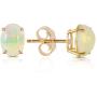 Galaxy Gold 14k Solid Yellow Gold Stud Earrings with Natural Opals 0.90 ctw High Polished Stud Earrings