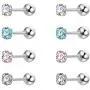 4 Pairs Shiny Cubic Zirconia Surgical Steel Stud Earrings Set for Girls, 20G Cartilage Tragus Helix Conch Piercing Sets for Women 4 Pairs Shiny Cubic Zirconia Surgical Steel Stud Earrings Set for Girls, 20G Cartilage Tragus Helix Conch Piercing Sets for Women