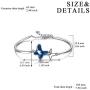 AOBOCO Sterling Silver Infinity & Morpho Helena Butterfly Bangle Bracelet Embellished with Crystals from Austria, Fine Anniversary Birthday Butterfly Jewelry Gifts for Women