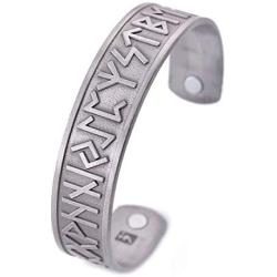 VASSAGO Vintage Norse Viking Runes Cuff Healthcare Magnetic Therapy Bracelet Gift Jewelry for Men Women