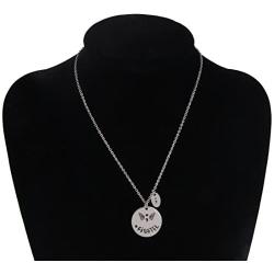ZUOBAO Hand Stamped Disc Fighter Warrior Semicolon Necklace