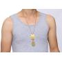 Vnox Free Engraving Mens Stainless Steel Double Dog Tag Pendant Necklace,Black/Gold Plated,Free Chain 24''