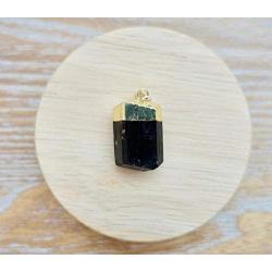 Galactikonsciousness Black Poets Stone Tourmaline 18k Golden Pendant Raw Rock Healing Protection 7 Chakra Reiki Home Gift Love Handmade Natural Necklace