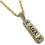 BLINGFACTORY Hip Hop Iced Lab Diamond Xanax Pendant & 4mm 24'' Rope Chain Necklace BLINGFACTORY Hip Hop Iced Lab Diamond Xanax Pendant & 4mm 24'' Rope Chain Necklace