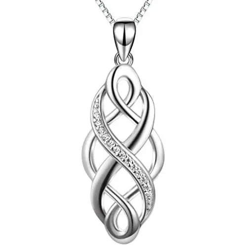 YFN Irish Celtic Knot Created Opal Pendant Necklace Infinity Love Sterling Silver CZ Jewelry 18'' YFN Irish Celtic Knot Created Opal Pendant Necklace Infinity Love Sterling Silver CZ Jewelry 18''