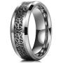 King Will Classic 6mm/8mm Tungsten Carbide Ring Wedding Band for Men Inlay Celtic Knot Engagement Ring Comfort Fit 6