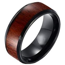 Zyhoi Black Rings 8 mm Wide Men Tungsten Wedding Rings Jewelry Decent Tungsten Carbide Rings