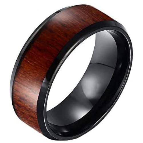 Zyhoi Black Rings 8 mm Wide Men Tungsten Wedding Rings Jewelry Decent Tungsten Carbide Rings