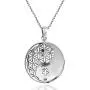 AeraVida Yin Yang Balance Flower of Life .925 Sterling Silver Pendant Necklace
