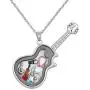 Q&Locket Love Music Rock &Roll Floating Charms in Living Memory Glass Guitar Locket Pendant Necklace Q&Locket Love Music Rock &Roll Floating Charms in Living Memory Glass Guitar Locket Pendant Necklace