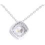Jewel Zone US Minimalistic Design & Elegant Style Cubic Zirconia Vintage Halo Pendant Necklace Sterling Silver