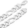 14.7mm Solid .925 Sterling Silver Flat Figaro Chain Necklace 14.7mm Solid .925 Sterling Silver Flat Figaro Chain Necklace