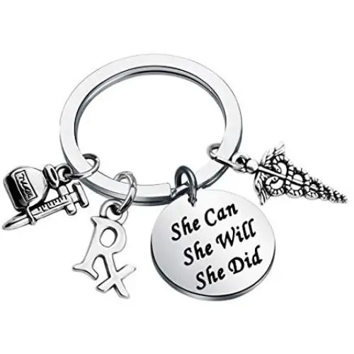 AKTAP RX Pharmacy Gift Pharmacist Keychain She Can She Will She Did Pharmacy Technician Jewelry Pharmacist Graduation Gift AKTAP RX Pharmacy Gift Pharmacist Keychain She Can She Will She Did Pharmacy Technician Jewelry Pharmacist Graduation Gift