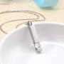 Crystal Cremation Jewelry Cube Memorial Jewelry for Ashes Stainless Steel Keepsake Cremation Necklace Pendant- Black Birthstone Series