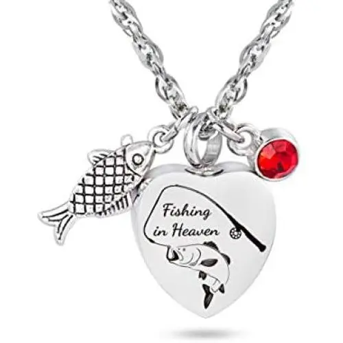 Fishing in Heaven Urn Necklace for ashes Fisherman Outdoorsman Remembrance Birthstone Necklace Cremation Jewelry (Fishing in Heaven) Fishing in Heaven Urn Necklace for ashes Fisherman Outdoorsman Remembrance Birthstone Necklace Cremation Jewelry (Fishing in Heaven)
