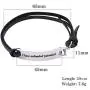 LIKGREAT Mens and Womens Inspirational Quote Leather Wrap Bracelet Engraved Stainless Steel Jewelry Adjustable