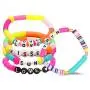5Pcs Simply Bohemian Polymer Clay Ethnic Style Colorful Vinyl Disc Letter Love Sun Brave Hope Kissed Mama Bracelets for Women Girls Fashion Jewelry