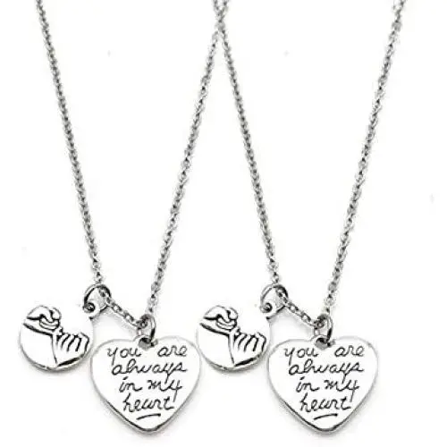 BEAUTY CHARM Silver Pinky Promise Necklaces or Key Chains Set Pinky Swear Always in My Heart BEAUTY CHARM Silver Pinky Promise Necklaces or Key Chains Set Pinky Swear Always in My Heart
