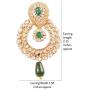 Touchstone Indian Bollywood Chandbali Moon Kundan polki Rhinestones Long Bridal Designer Jewelry Chandelier Earrings for Women in Gold Tone