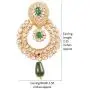 Touchstone Indian Bollywood Chandbali Moon Kundan polki Rhinestones Long Bridal Designer Jewelry Chandelier Earrings for Women in Gold Tone