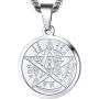 PROSTEEL Tetragrammaton Pentacle Necklace, Customize Available, Eliphas Levis Pentagram Protection, Amulet Wiccan, Magical,The Ancient Power Name of God