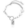 DVE Fashion Chain Bracelet, Hollow Out Heart Pendant Silver Plated Chain Bracelets for Women, Nickel-Free, Hypoallergenic