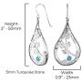 PZ Paz Creations Turquoise 925 Sterling Silver Pear Shaped Dangle Earrings