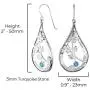 PZ Paz Creations Turquoise 925 Sterling Silver Pear Shaped Dangle Earrings PZ Paz Creations Turquoise 925 Sterling Silver Pear Shaped Dangle Earrings