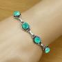 Turquoise Bracelet 925 Silver Overlay Handmade Boho Style Jewelry