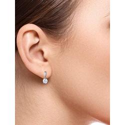 18K Yellow Gold or Rhodium Plated 925 Sterling Silver Cubic Zirconia Stud Earrings, Drop Earrings and Hoop Earrings Jewelry Set