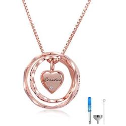 oGoodsunj S925 Sterling Silver Cremation Jewelry Urn Pendant Necklace Ashes Keepsake Necklaces for Women - You are Always in My Heart I Love You Forever