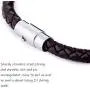 LOLIAS 3Pcs Stainless Steel Braided Leather Bracelet for Men Women Leather Wrist Band Cuff Bangle Bracelet Magnetic Clasp 7.5-8.5 inches LOLIAS 3Pcs Stainless Steel Braided Leather Bracelet for Men Women Leather Wrist Band Cuff Bangle Bracelet Magnetic Clasp 7.5-8.5 inches