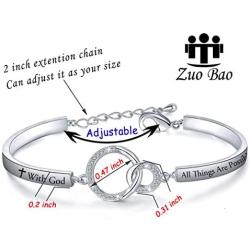 Zuo Bao Matthew 19:26 with God All Things are Possible Bracelet Faith Gift Christian Gifts Religious Jewelry